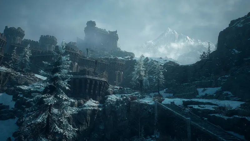 A snowy mountain fortress in Dragon's Dogma 2: Dark Arisen