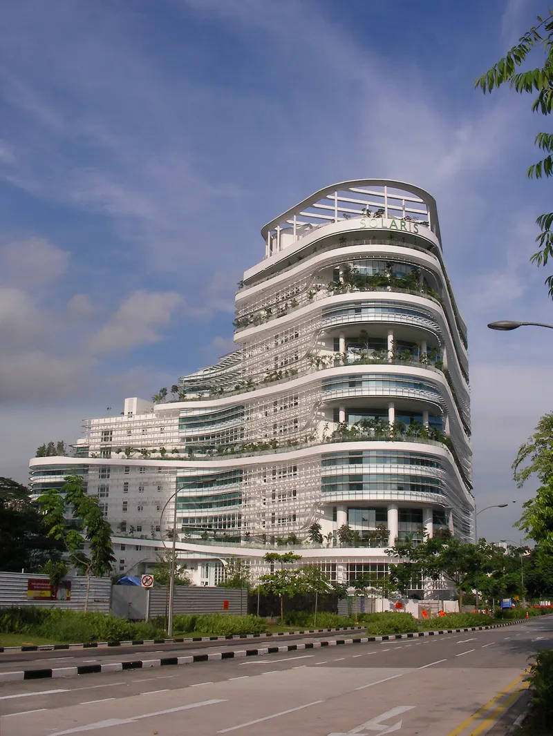The curved Solaris office building at one-north in Singapore