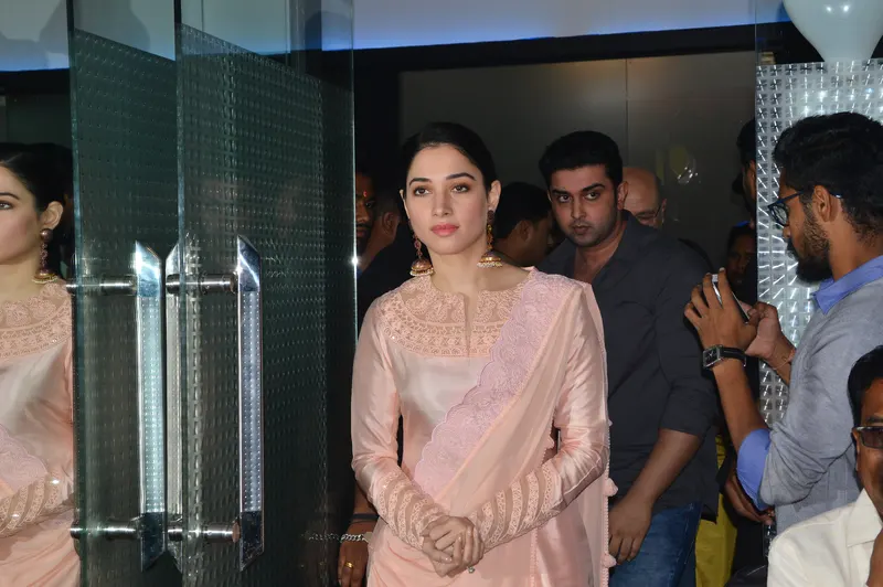 Tamannaah Bhatia in a pale pink outfit at an event