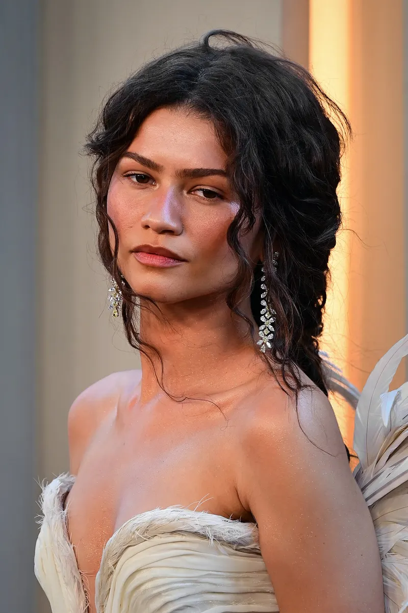 Zendaya in a cream gown at a film premiere