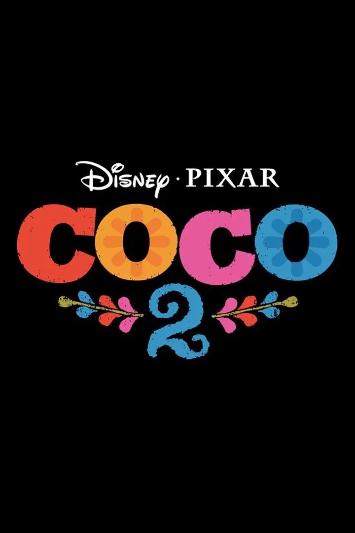 Coco 2 title logo in colourful papel picado style lettering on black