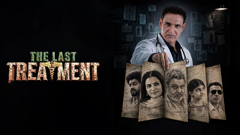 Key art showing a doctor holding torn photographs of the film's characters