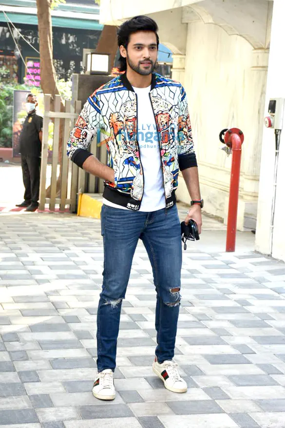 Parth Samthaan in a printed jacket and jeans
